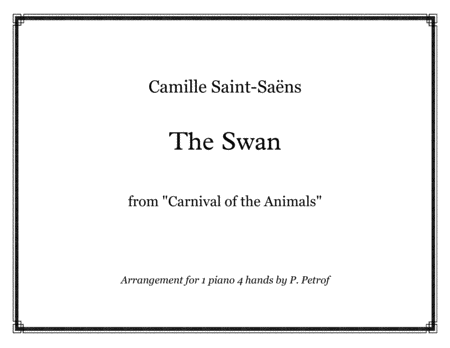 Saint Saens The Swan From Carnival Of The Animals 1 Piano 4 Hands Sheet Music