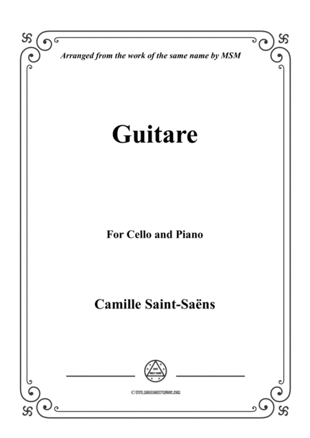 Free Sheet Music Saint Sans Guitare For Cello And Piano