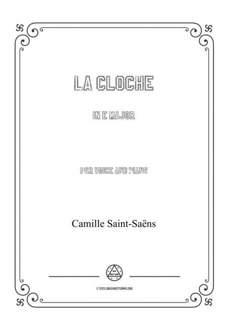 Free Sheet Music Saint Sans La Cloche In E Major For Voice And Piano