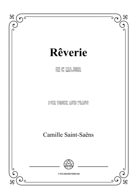 Saint Sans Rverie In C Major For Voice And Piano Sheet Music