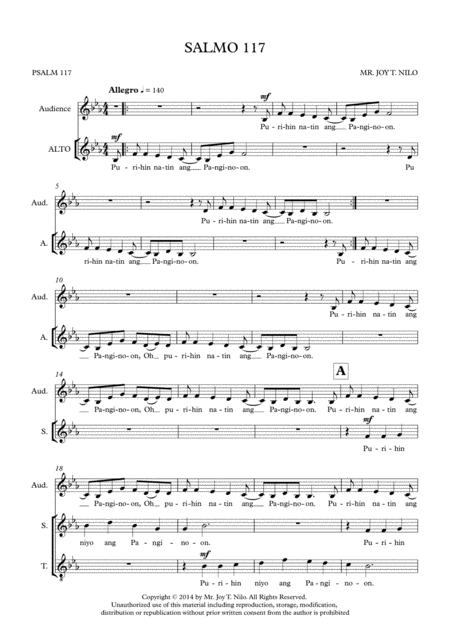 Free Sheet Music Salmo 117