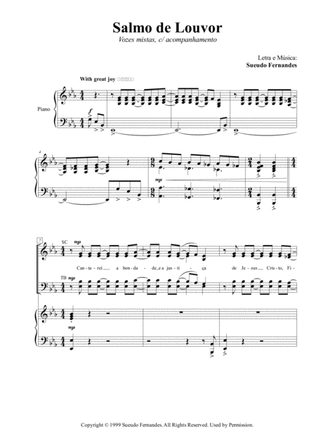 Free Sheet Music Salmo De Louvor