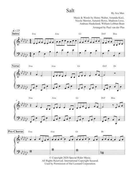 Salt Sheet Music