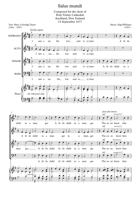 Free Sheet Music Salus Mundi Salvation Of The World For Satb Choir