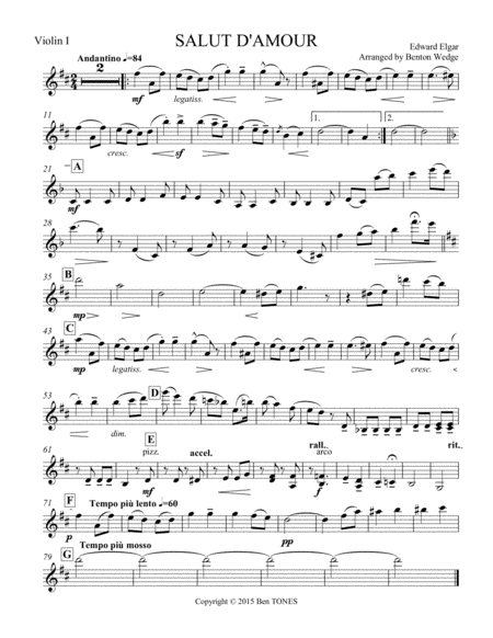 Salut D Amour String Quartet Sheet Music