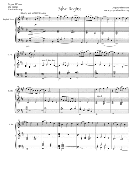 Salve Regina For English Horn And Organ Sheet Music