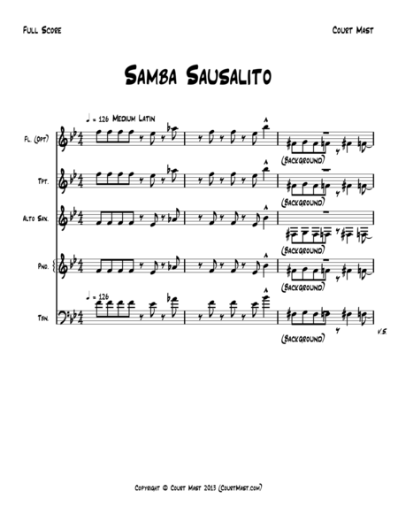 Free Sheet Music Samba Sausalito Lead Sheet