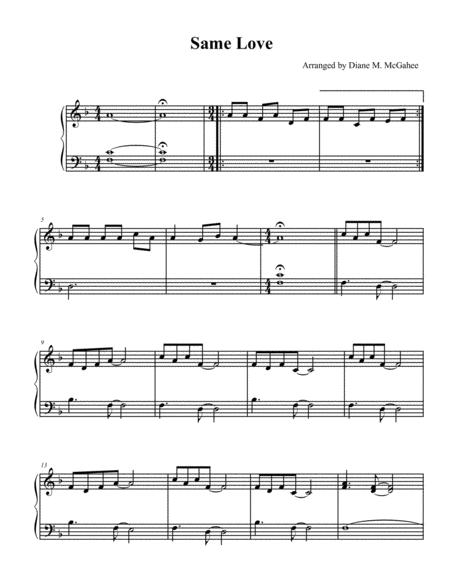 Free Sheet Music Same Love