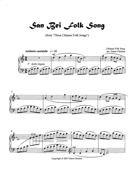 San Bei Folk Song Sheet Music