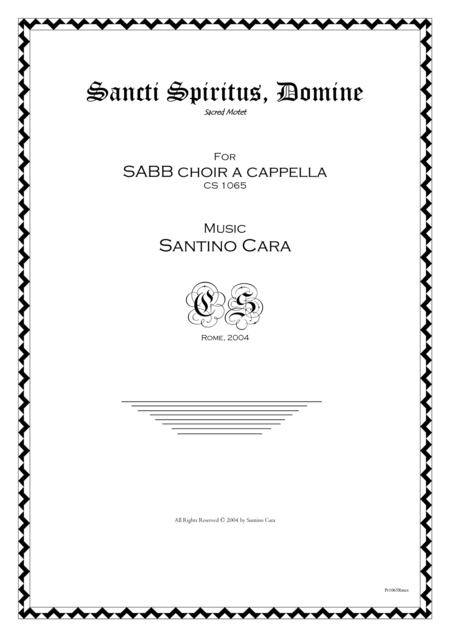 Sancti Spiritus Domine Motet For Sabb Choir A Cappella Sheet Music