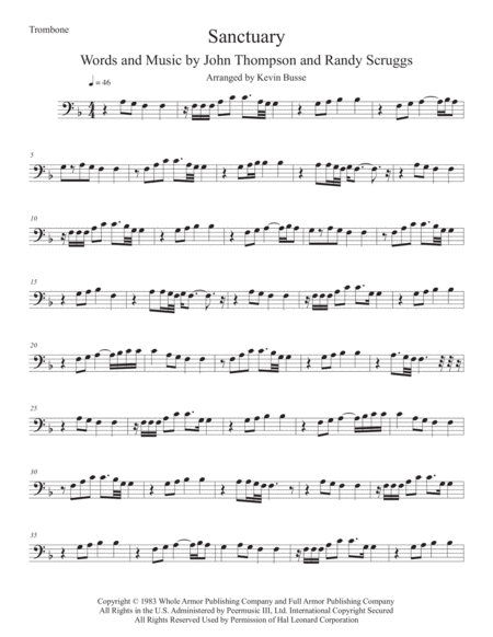 Free Sheet Music Sanctuary Trombone