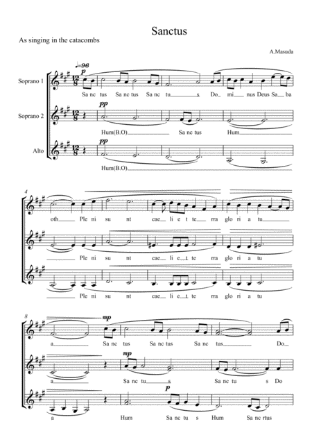 Sanctus For Female Choir Sheet Music