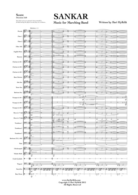 Free Sheet Music Sankar For Marching Band Or Concert Band