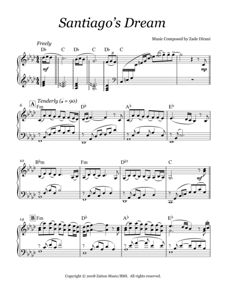 Santiagos Dream Sheet Music