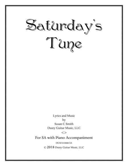 Free Sheet Music Saturdays Tune