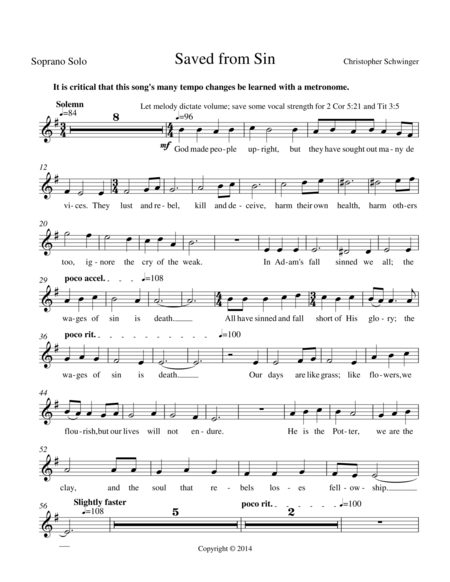 Saved From Sin For Soprano Solo And Orchestra Part 2 Of 2 Sheet Music