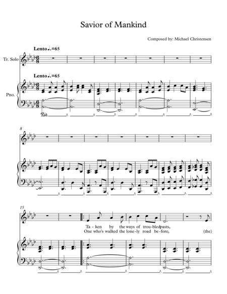 Savior Of Mankind Sheet Music