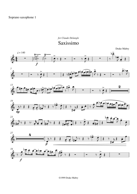 Free Sheet Music Saxissimo Parts