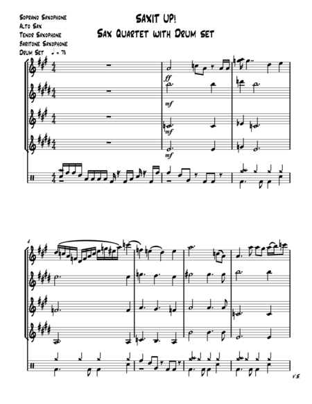 Free Sheet Music Saxitup Score And Parts