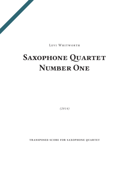 Saxophone Quartet Number One Sheet Music