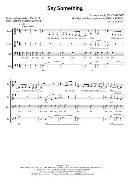 Free Sheet Music Say Something For Women