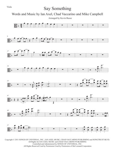 Free Sheet Music Say Something Viola