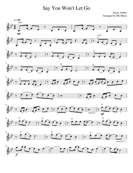 Say You Wont Let Go Violin Solo Sheet Music