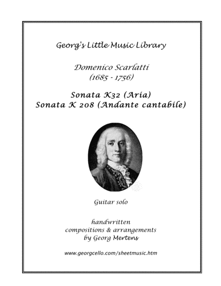 Scarlatti 2 Andante Sonatas For Guitar K32 K 208 Sheet Music