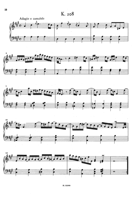 Scarlatti Sonata In A Major K208 L238 Original Version Sheet Music