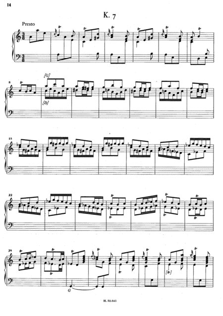 Scarlatti Sonata In A Minor K7 L379 Original Version Sheet Music