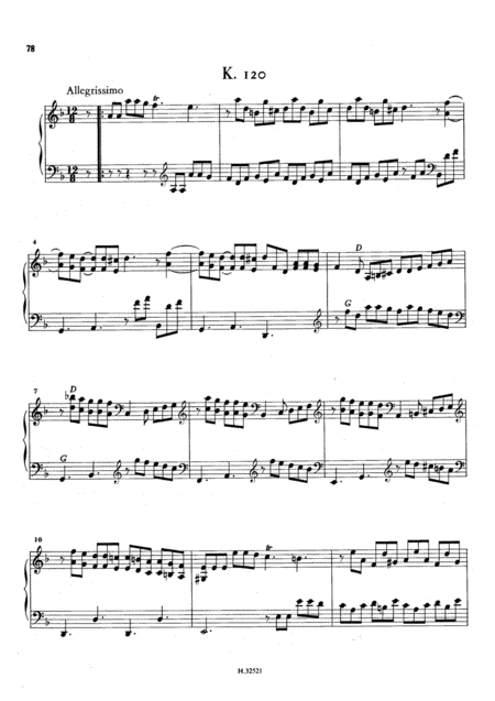 Scarlatti Sonata In D Minor K120 L215 Original Version Sheet Music