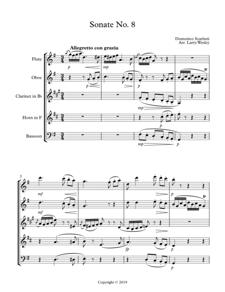 Free Sheet Music Scarlatti Sonatas No 8 12