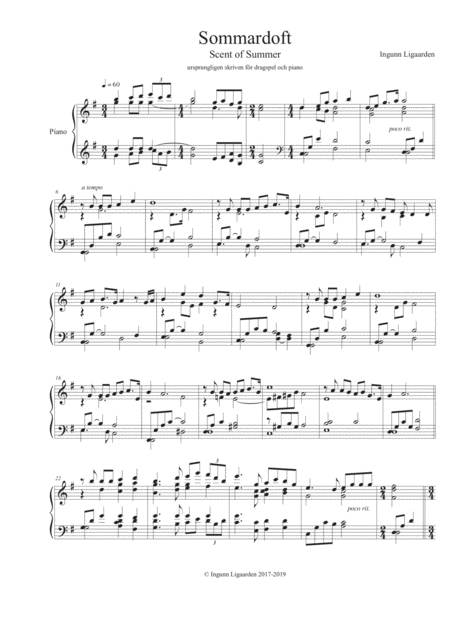 Free Sheet Music Scent Of Summer Piano Solo