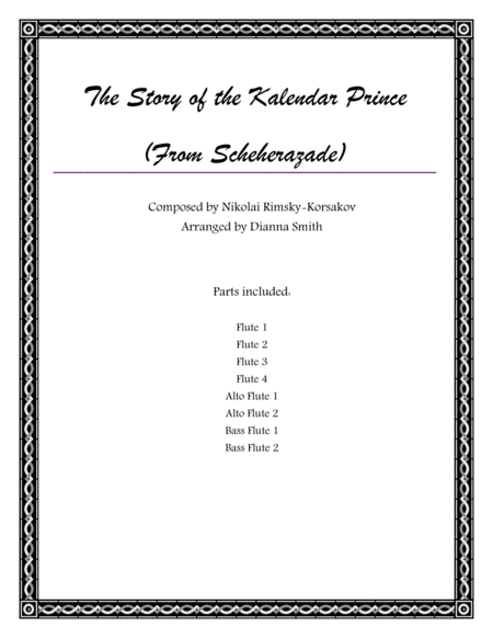 Scheherazade The Kalendar Prince Flute Choir Sheet Music