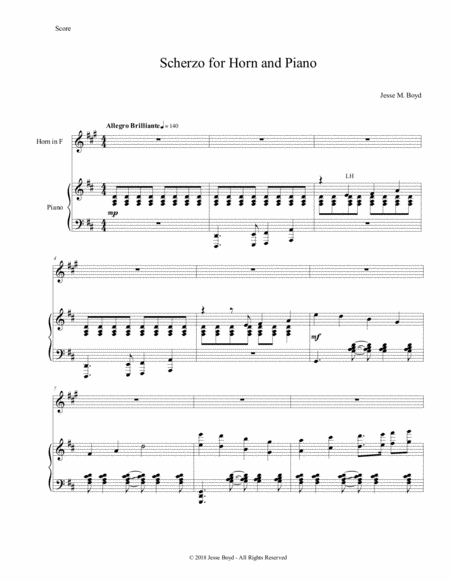 Free Sheet Music Scherzo For Horn And Piano