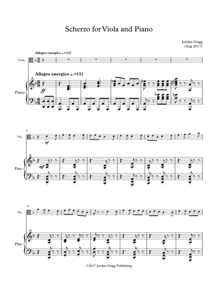 Free Sheet Music Scherzo For Viola And Piano