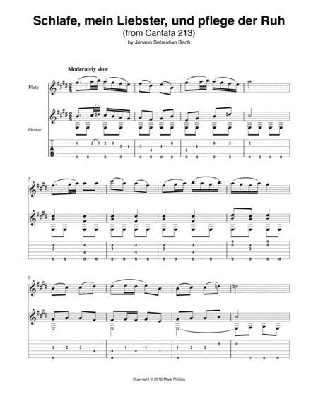 Free Sheet Music Schlafe Mein Liebster Und Pflege Der Ruh Excerpt