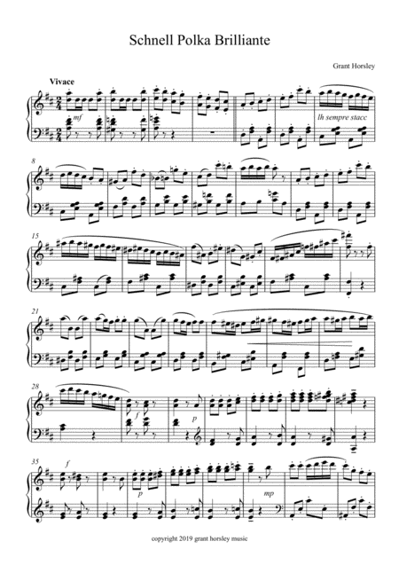 Schnell Polka Brilliante Piano Encore Piece Advanced Intermediate Sheet Music