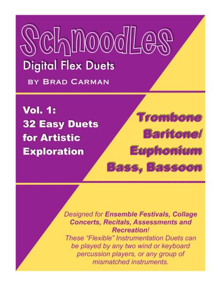 Schnoodles 32 Easy Flex Duets For Band Trombone Bassoon Baritone Bass Sheet Music