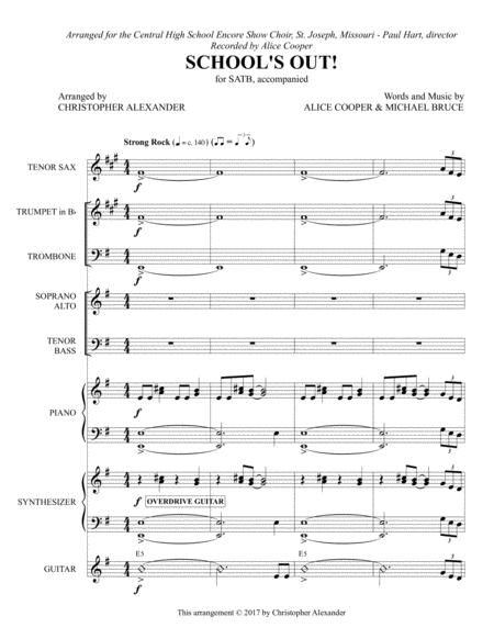 Free Sheet Music School Out Full Score And Parts