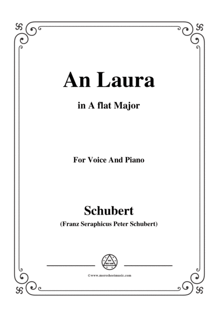 Schubert An Laura In A Flat Major For Voice Piano Sheet Music