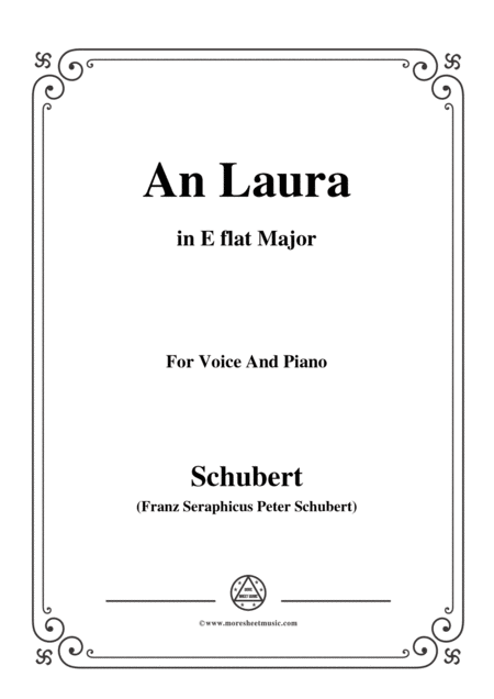 Free Sheet Music Schubert An Laura In E Flat Major For Voice Piano