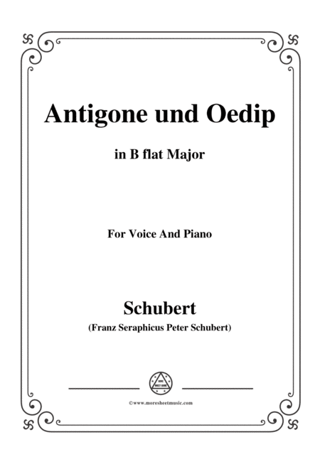 Schubert Antigone Und Oedip Op 6 No 2 In B Flat Major For Voice Piano Sheet Music