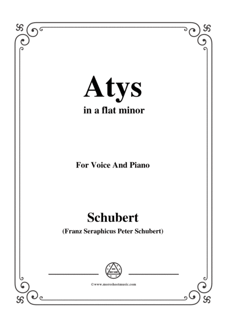 Free Sheet Music Schubert Atys In A Flat Minor For Voice And Piano