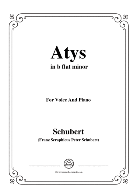 Free Sheet Music Schubert Atys In B Flat Minor For Voice And Piano