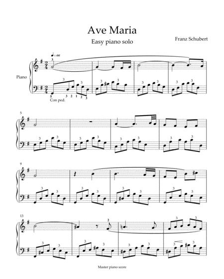 Schubert Ave Maria Easy Piano Arrangement Sheet Music