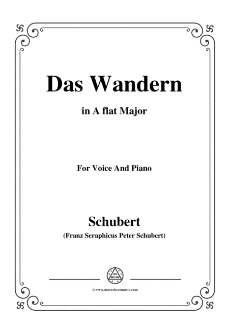 Free Sheet Music Schubert Das Wandern In A Flat Major Op 25 No 1 For Voice And Piano
