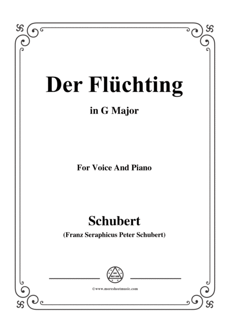 Free Sheet Music Schubert Der Flchting In G Major For Voice Piano