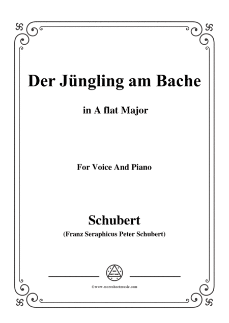 Schubert Der Jngling Am Bache A Flat Major For Voice And Piano Sheet Music