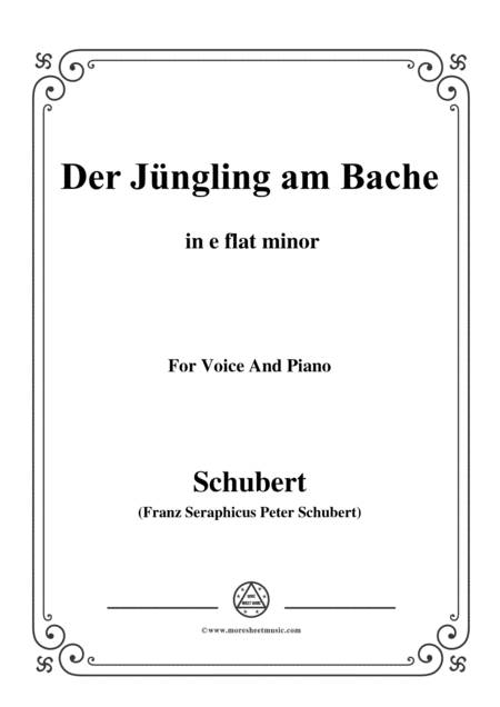 Free Sheet Music Schubert Der Jngling Am Bache E Flat Minor For Voice And Piano